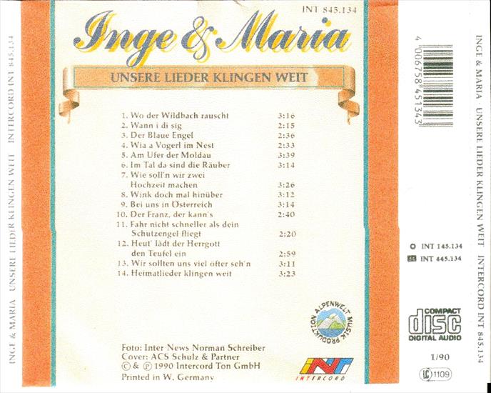 Inge und Maria 1990 - Unsere Lieder Klingen Weit - Back.jpg