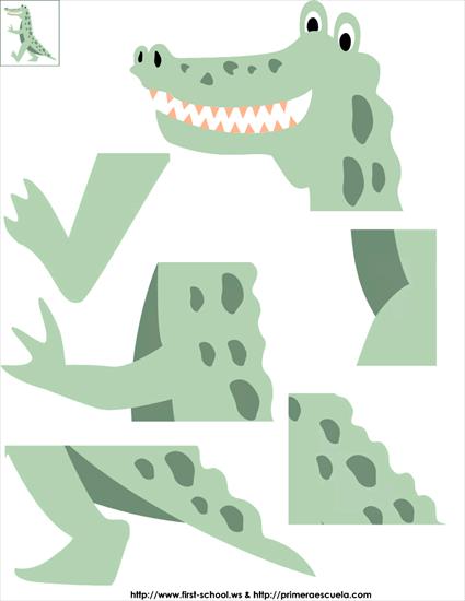 Wycinanki wyklejanki - puzzle krokodyl.gif