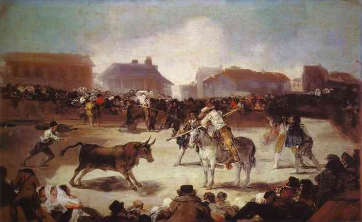 Francisco de Goya 1746-1828 - Goya-A village bullfight 1812-14, Royal Academy of San Fernando, Madryt.JPG